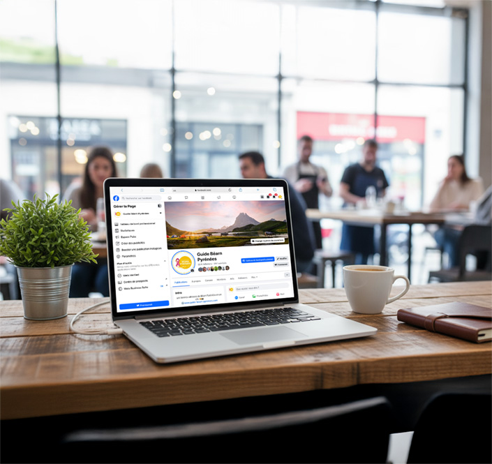 Social Media Travel Guide on computer